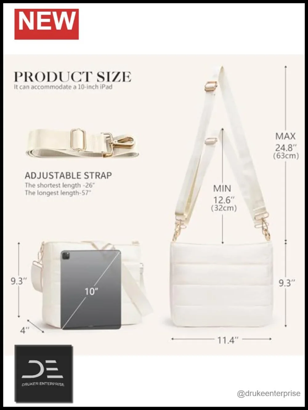 Quilted Puffer Crossbody Bag Lightweight Nylon Shoulder Handbag Tote Travel